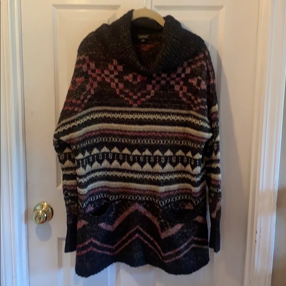 Lucky brand women’s size large loose high neck long sleeve wool sweater top - Picture 1 of 8